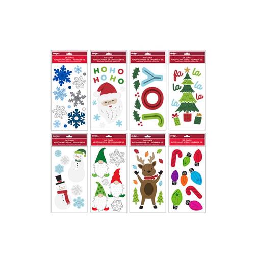 Indoor Christmas Decor Multicolored Window Clings Multicolored