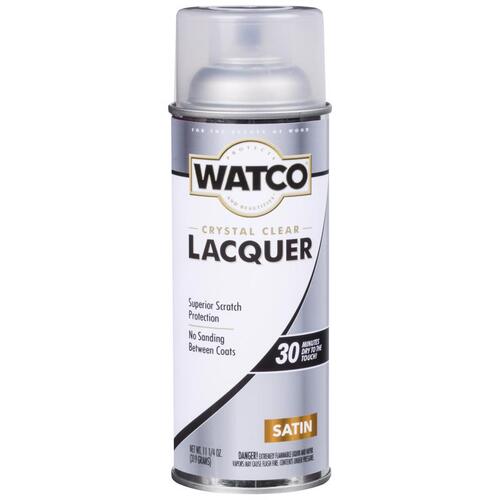 Lacquer Spray Paint, Liquid, Clear, 11.25 oz, Aerosol Can