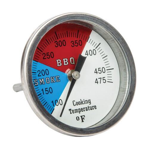 Old Smokey BT-2 Grill Thermometer Gauge Analog Silver
