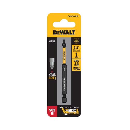 DWA3SQ2IR Screwdriver Bit, #2 Drive, Square Drive, 1/4 in Shank, Hex Shank, 3-1/2 in L - pack of 5