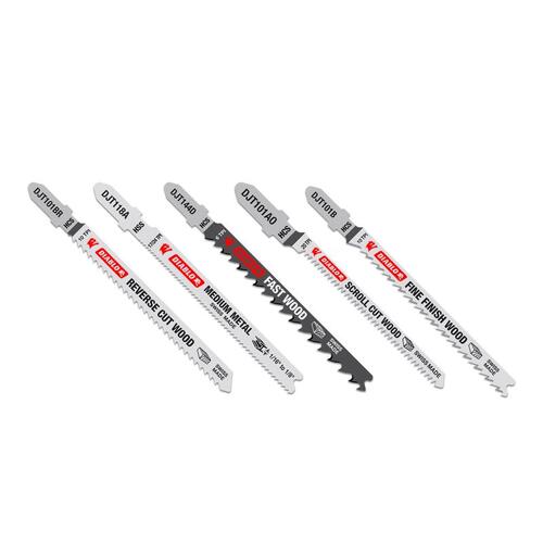 Jig Saw Blade Set, 5-Piece, High Carbon Steel, Red