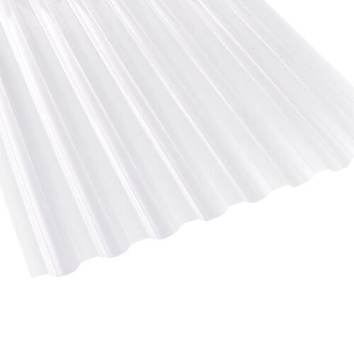 Suntuf 101697 Corrugated Panel, 8 ft L, 26 in W, Greca 76 Profile, 0.032 in Thick Material, Polycarbonate, Clear
