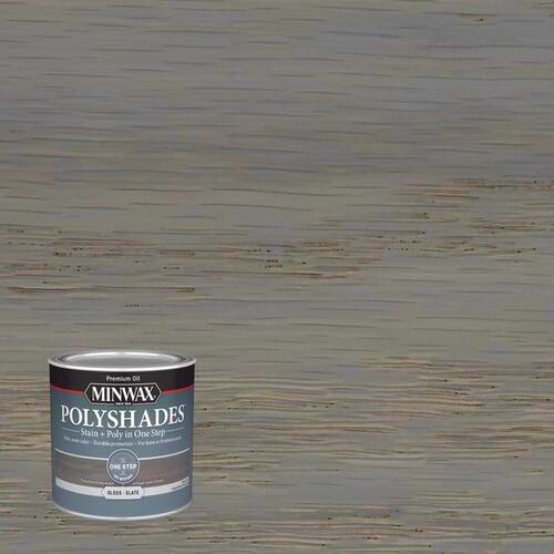 Stain/Polyurethane Finish Polyshades Semi-Transparent Gloss Slate Oil-Based 0.5 pt Slate