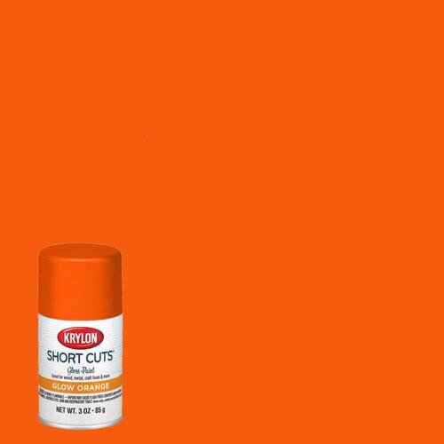 Aerosol Paint, High-Gloss, Glow Orange, 3 oz, Can