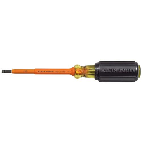 Insulated Screwdriver 3/16" S X 4" L Slotted Cabinet Black/Yellow - pack of 6