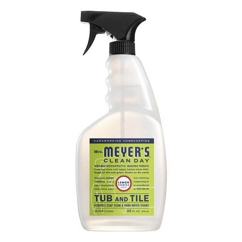 Mrs. Meyer's 12168 Tub and Tile Cleaner Clean Day Lemon Verbena Scent 33 oz Trigger Spray Bottle