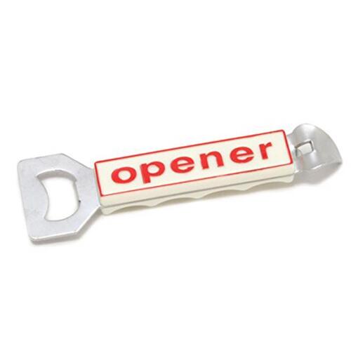 Bottle Opener and Can Tapper, Steel, Plastic Handle, 5-1/2 in OAL