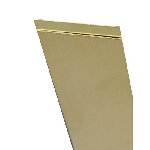 Decorative Metal Sheet, 35 ga Thick Material, 4 in W, 10 in L, Brass, Brass - pack of 6