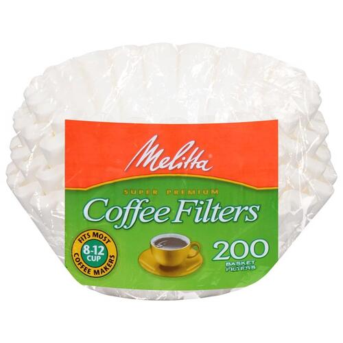 Coffee Filter 8-12 cups White Basket White