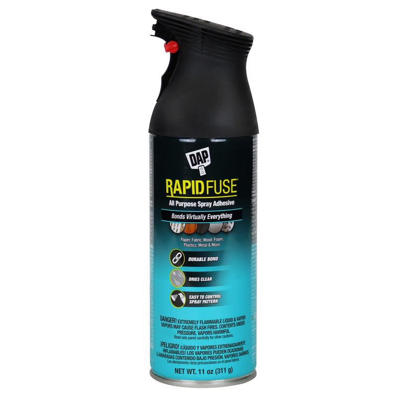 DAP 7079800114 RapidFuse Spray Adhesive, Solvent, Clear, 24 hr Curing, 11 oz Aerosol Can