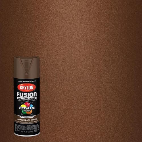 Paint+Primer Spray Paint Fusion All-In-One Metallic Dark Copper 12 oz Dark Copper