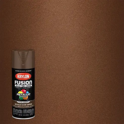 Paint+Primer Spray Paint Fusion All-In-One Metallic Dark Copper 12 oz Dark Copper