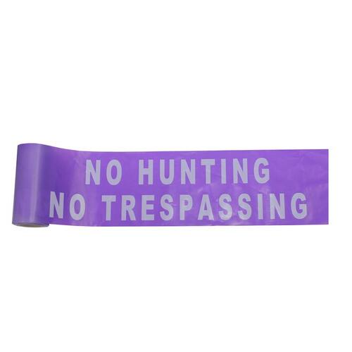 Barricade Tape 100 ft. L X 6" W Plastic No Hunting No Trespassing Purple Purple