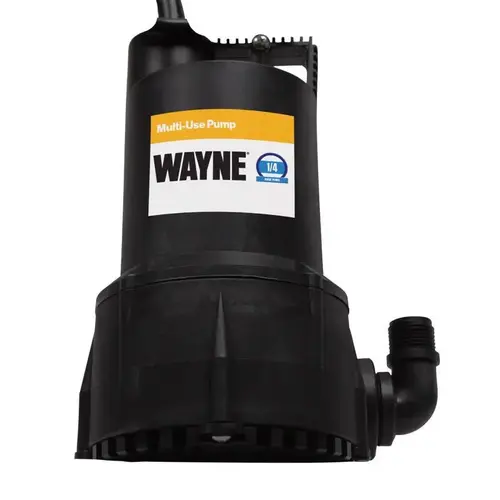 Wayne EEAUP250 Utility Pump 1/4 HP 3000 gph Thermoplastic Electronic Switch Bottom AC