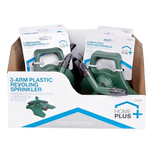 Home Plus 58221A Rotating Sprinkler Plastic Sled Base 1900 sq ft Black/Green