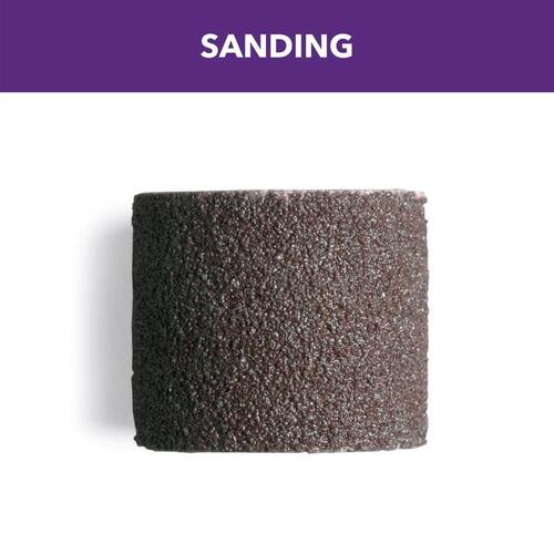 Sanding Band, 1/2 in Dia Drum, 1/8 in Dia Shank, 120 Grit, Coarse, Aluminum Oxide Abrasive - pack of 6