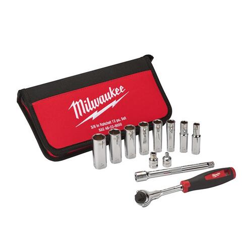 Ratchet and Socket Set 3/8" drive SAE Pivoting