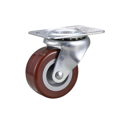 Caster 2" D Swivel Hard Rubber 125 lb Silver