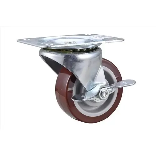 Caster 4" D Swivel Hard Rubber 255 lb Silver