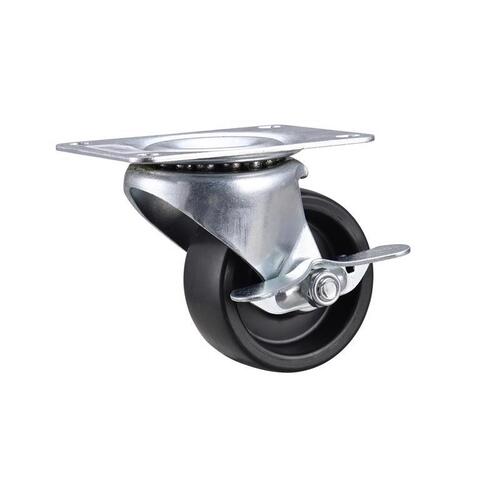 Caster 4" D Swivel Polyurethane 210 lb Black/Silver