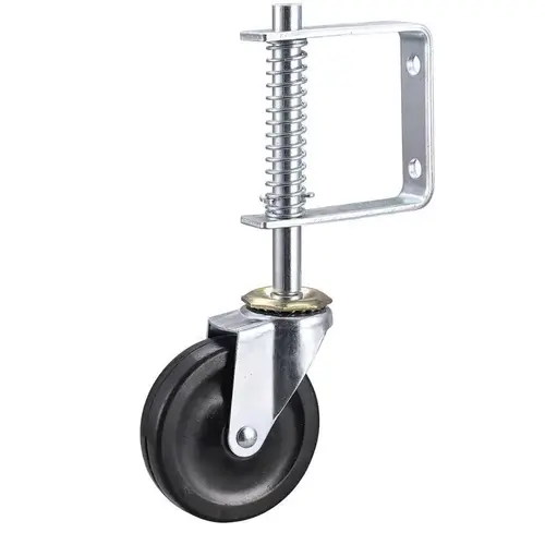 Gate Caster 4" D Swivel Hard Rubber 125 lb Black/Silver