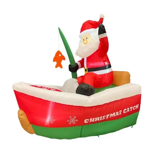 Inflatable 5 ft. Fishing Santa