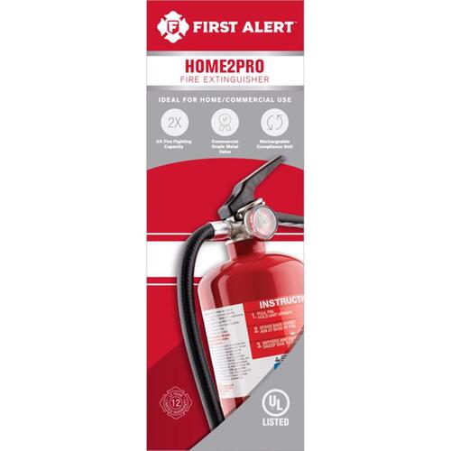 FIRST ALERT BRK HOME2PRO-XCP2 Rechargeable Fire Extinguisher, Red, 2A: 10-B:C - pack of 2