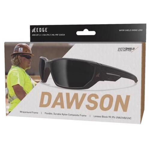 EDGE XD416VS-SL Safety Glasses Dawson Anti-Fog Smoke Lens Black Frame