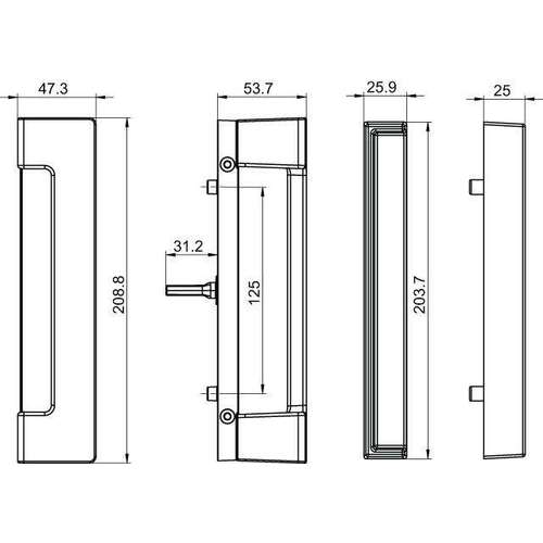 Brixwell 13709lbz Sliding Glass Door Handle Set Light Bronze With