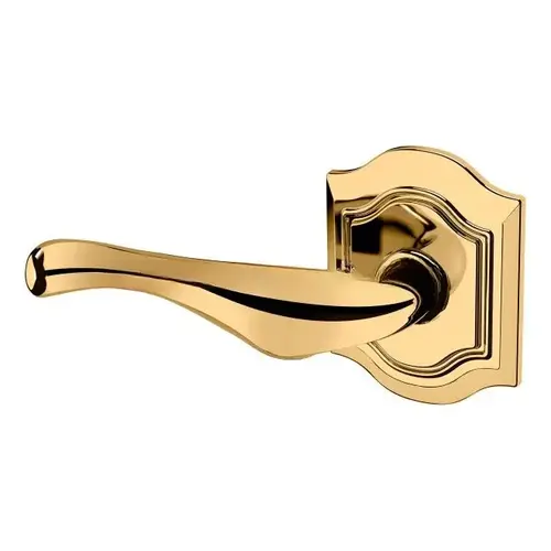 Preconfigured 5447V Bethpage Lever with R027 Bethpage Rose Left Hand Half Dummy Lock Unlacquered Brass Finish