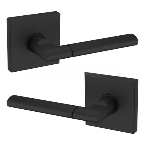 Preconfigured L021 Lever with R017 Rose Full Dummy Lock Satin Black Finish