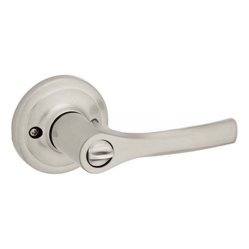 Henley Lever Privacy Door Lock with 6AL Latch and RCS Strike Satin Nickel Finish