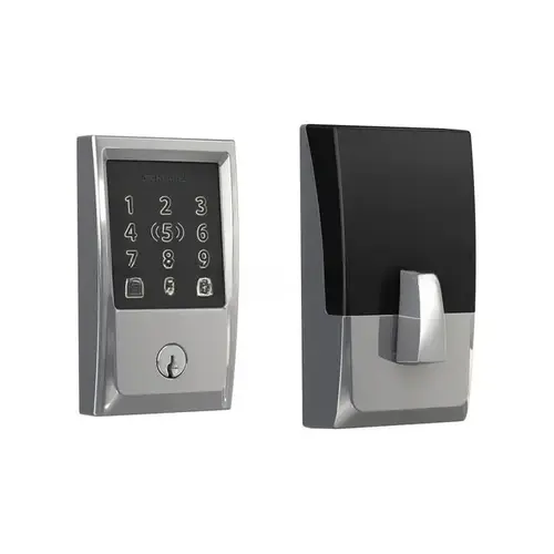 Century Encode Plus Smart Wifi Deadbolt with 12351 Latch and 10116 Strike Bright Chrome Finish