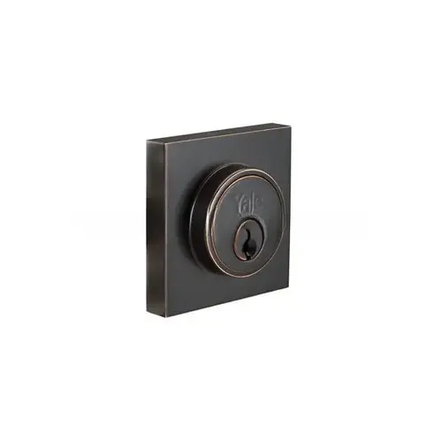 YE Edge Series Square Single Cylinder Deadbolt with Kwikset Keyway US10BP Oil Rubbed Bronze Permanent Finish