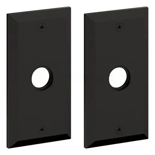 5" Bevel Rectangle Passage Rose Pair Distressed Oil Rubbed Bronze Finish