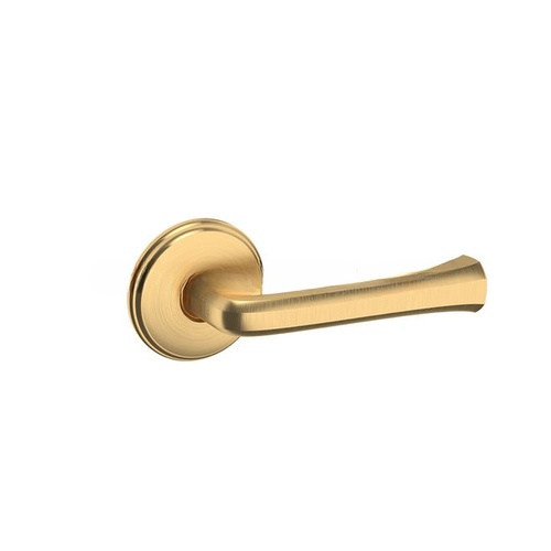 Preconfigured 5113 Lever with 5078 Rose Passage Lock with 2-3/8" Backset and Full Lip Strike Lifetime Satin Brass Finish