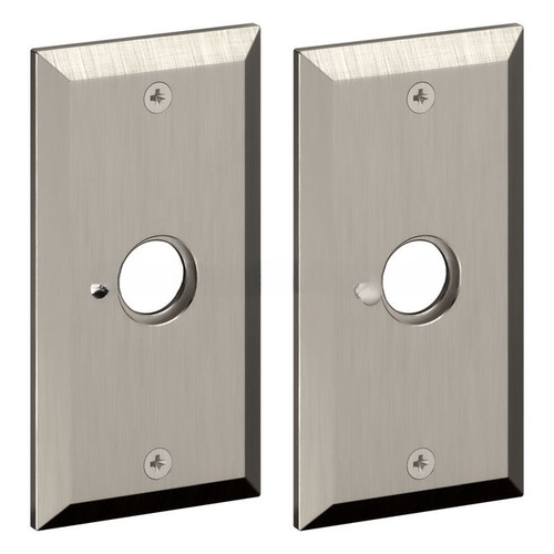 5" Bevel Rectangle Privacy Rose Pair Lifetime Satin Nickel Finish