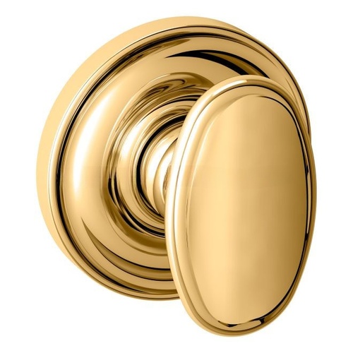 Preconfigured 5057 Knob with 5048 Rose Half Dummy Lock Lifetime Brass Finish - Baldwin Quickship Item *