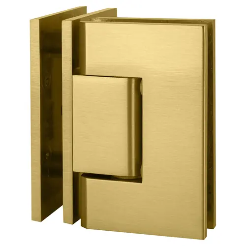 Satin Brass Geneva 092 Series 90 Degree Glass-to-Glass Hinge