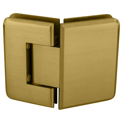 Satin Brass Pinnacle 045 Series 135 Degree Glass-to-Glass Standard Hinge