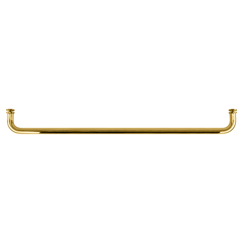 Brixwell TB-28SMSW-PB 28 Inches Center To Center Standard Tubular Shower Towel Bar Single Mount W/Washers Polished Brass