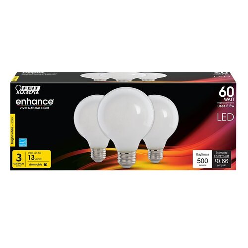 BULB LT LED FIL WHT BW 3K 60W - pack of 3