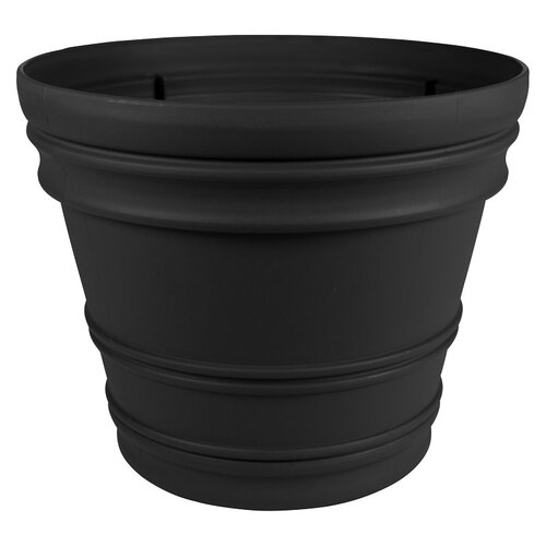 Rim Planter, 21.7 in W, Plastic, Black