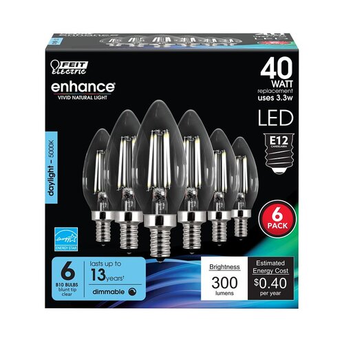 BULB LT TORPEDO CLR DL 5K 40W - pack of 6