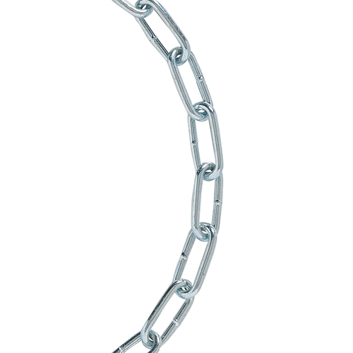 Straight Link Chain, 2/0, 20 ft L, 520 lb Working Load, Low Carbon Steel