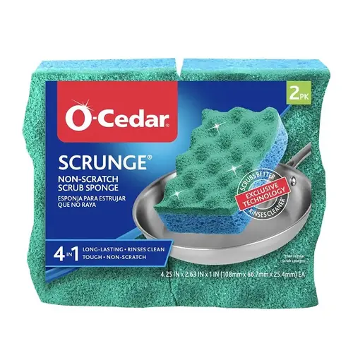 Medium-Duty Scrubber Sponge, 4-1/4 in L, 2.63 in W, Blue/Green Pair