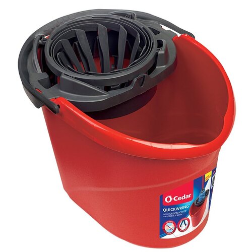 Bucket, 2.5 gal, Oval, Plastic Bucket/Pail, Red