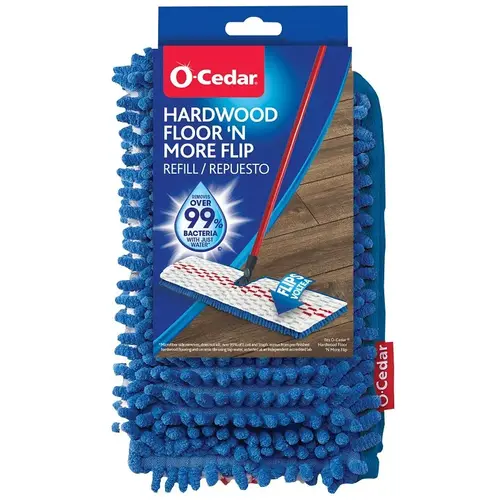 145643 Flip Mop Refill, Chenille/Microfiber, Blue/White