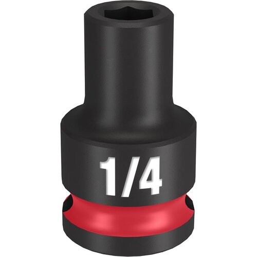 SHOCKWAVE Impact Duty Series Shallow Impact Socket, 1/4 in Socket, 3/8 in Drive, Square Drive Black Phosphate