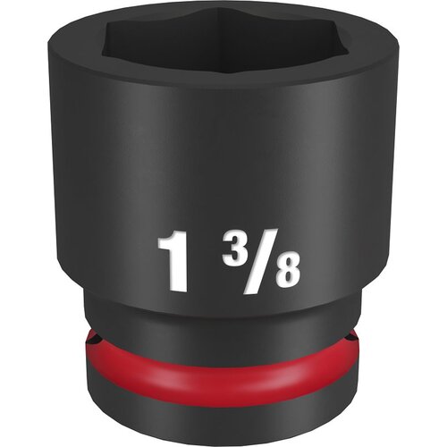 SHOCKWAVE Impact Duty Series Shallow Impact Socket, 1-3/8 in Socket, 3/4 in Drive, Square Drive Black Phosphate